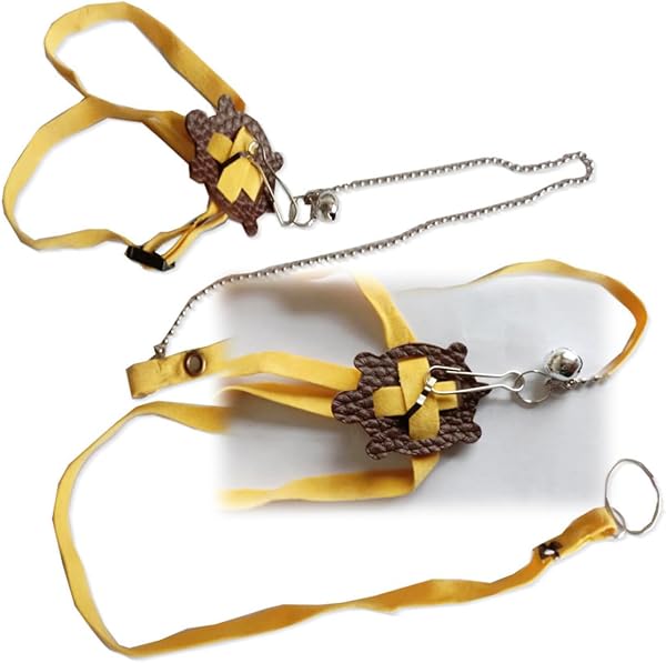 Laisse et harnais réglables pour tortue de petite, moyenne et grande taille (jaune) - 3