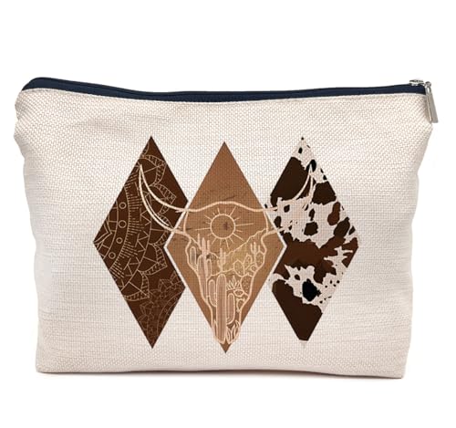 IWXYI Western Gifts Makeup Bag - Western Geometric Cosmetic Bags, Cowgirl Gifts, Western Gifts for Women, Western Stuff