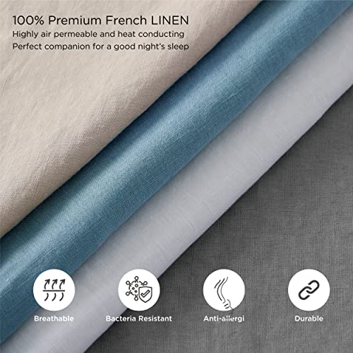 Bedsure Linen Sheets Set King Size - 100% Linen Bed Sheets Deep Pocket Sheets, Breathable Bedding Set, Washed French Linen Sheet (Natural, 108"X102") #TOP2