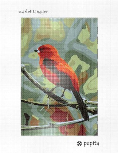 Pepita Needlepoint kit: Scarlet Tanager, 7
