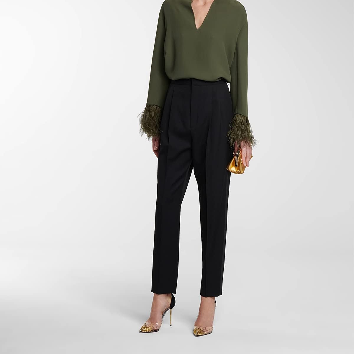 FSJ Women Studded Pointed Toe Transparent Pumps High Heels Shoes with Cute Bowknot US Size 4-15 M - Image 4