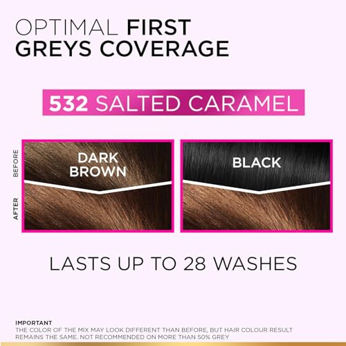 Image of L'Oreal Paris Casting Creme Gloss Hair Color With Glycolic Gloss Complex | 5X Glossier Hair Color | Ultra Visible Shade 532 - Salted Caramel | 60g + 40ml + 60g