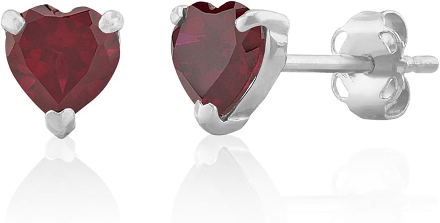 925 Sterling Silver Gemstone Hoop Earrings for Women | 0.9 Inch Round Birthstone Earrings for Women with Click Tops | Hypoallergenic Earring Hoops by MAX + STONE