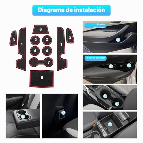 Alfombrillas Corolla E210 goma protectoras consola central Toyota 2019-2025 2