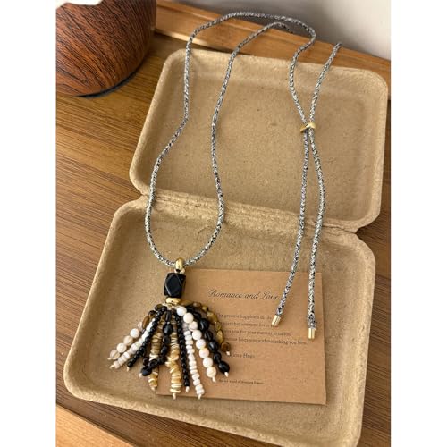 Collar de flecos de cuentas bohemias estilo cadena de sueter larga 4
