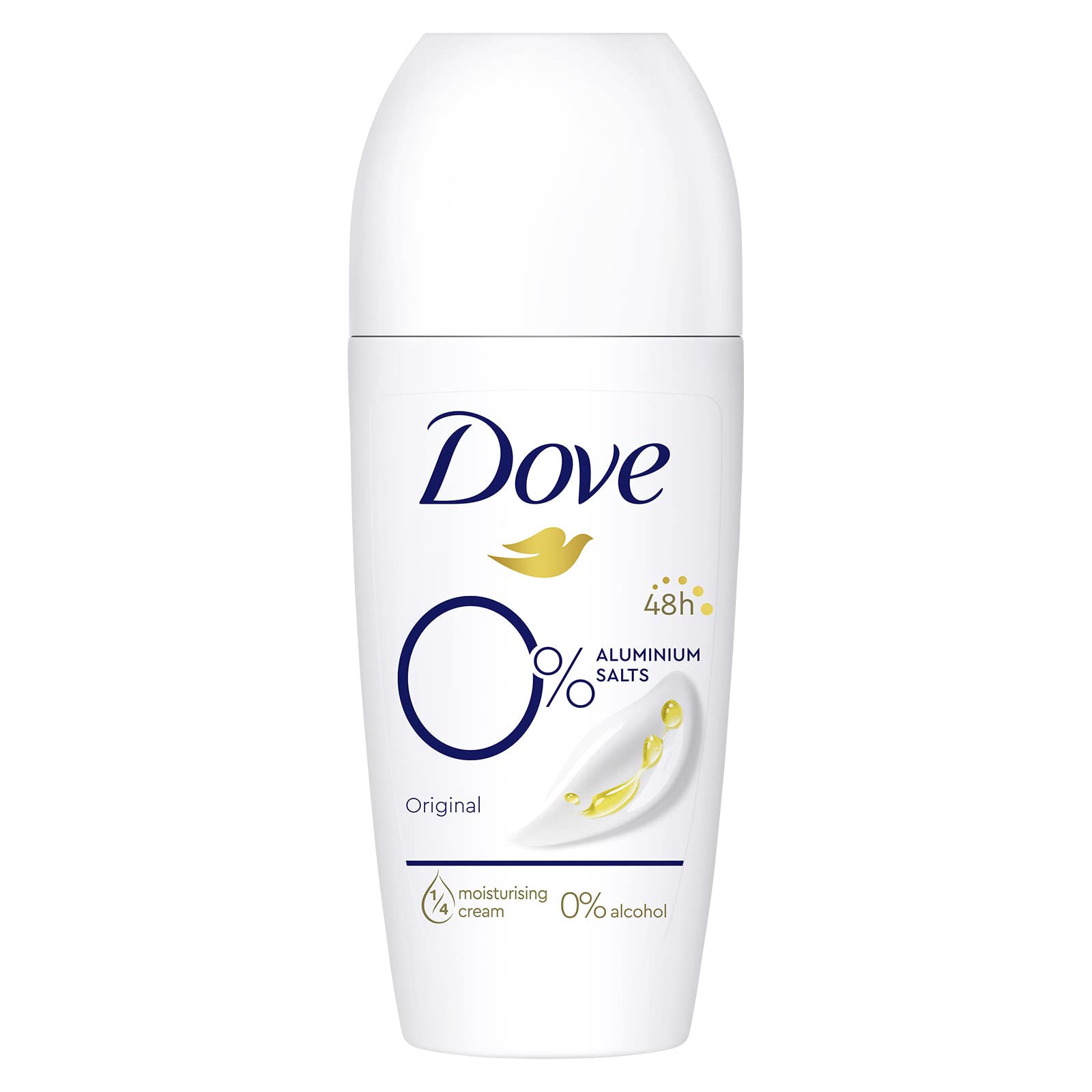 Dove Roll On Advanced Original Deodorant, Antitranspirant, alkoholfreie Formel und Aluminiumsalze, bis zu 48 Stunden, Deodorant für Damen und Herren, 50 ml