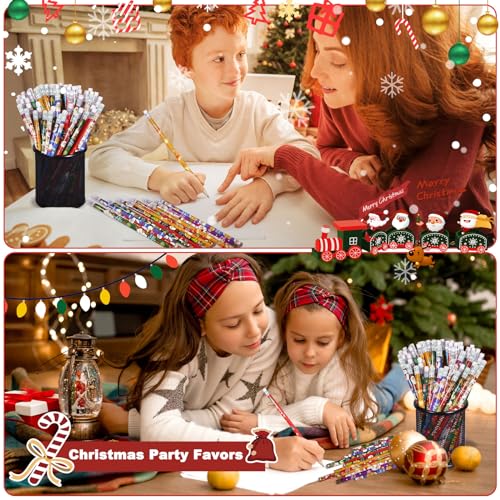 24 lápices navideños con borrador emzrivo miniatura 5