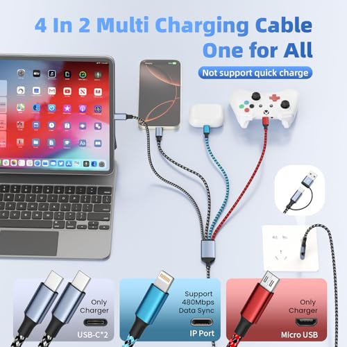 Jogrytece SX-1Pack 5FT Braided Cable – Charges 4 Devices