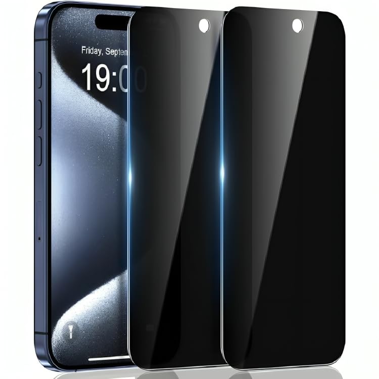 Portal AE Privacy Screen Protector For Iphone 15 Pro Max Spy Tempered Glass Film With Easy Installation Tool 8 * 15 Cm (Transparent)