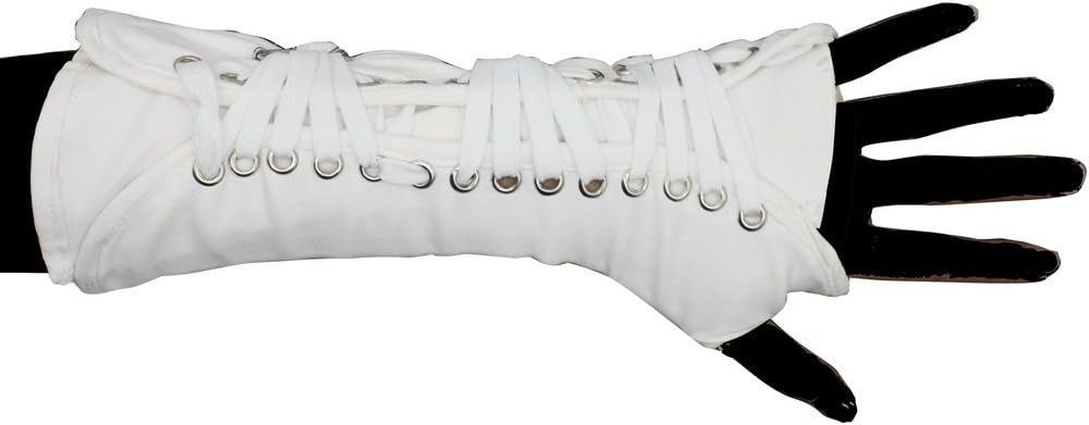 Michael Jackson Fingerless Glove Classic MJ BAD Jam Punk Armbrace Cotton Bracer Bandages Buckles Glove White …