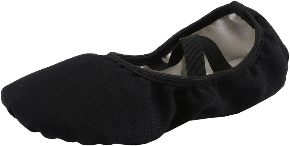 Zkyo Women Flats Ballet Shoes Canvas Ballerina Dance Slippers Split Sole Leather Pumps for Ladies Girls Toddlers Kids