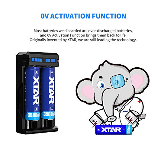 XTAR SC2 QC3.0 Snellader voor Li-ion-accu's, compacte snellader 18650, 18700, 20700, 21700, 22650, 25500, 26650, 26650 - Afbeelding 6