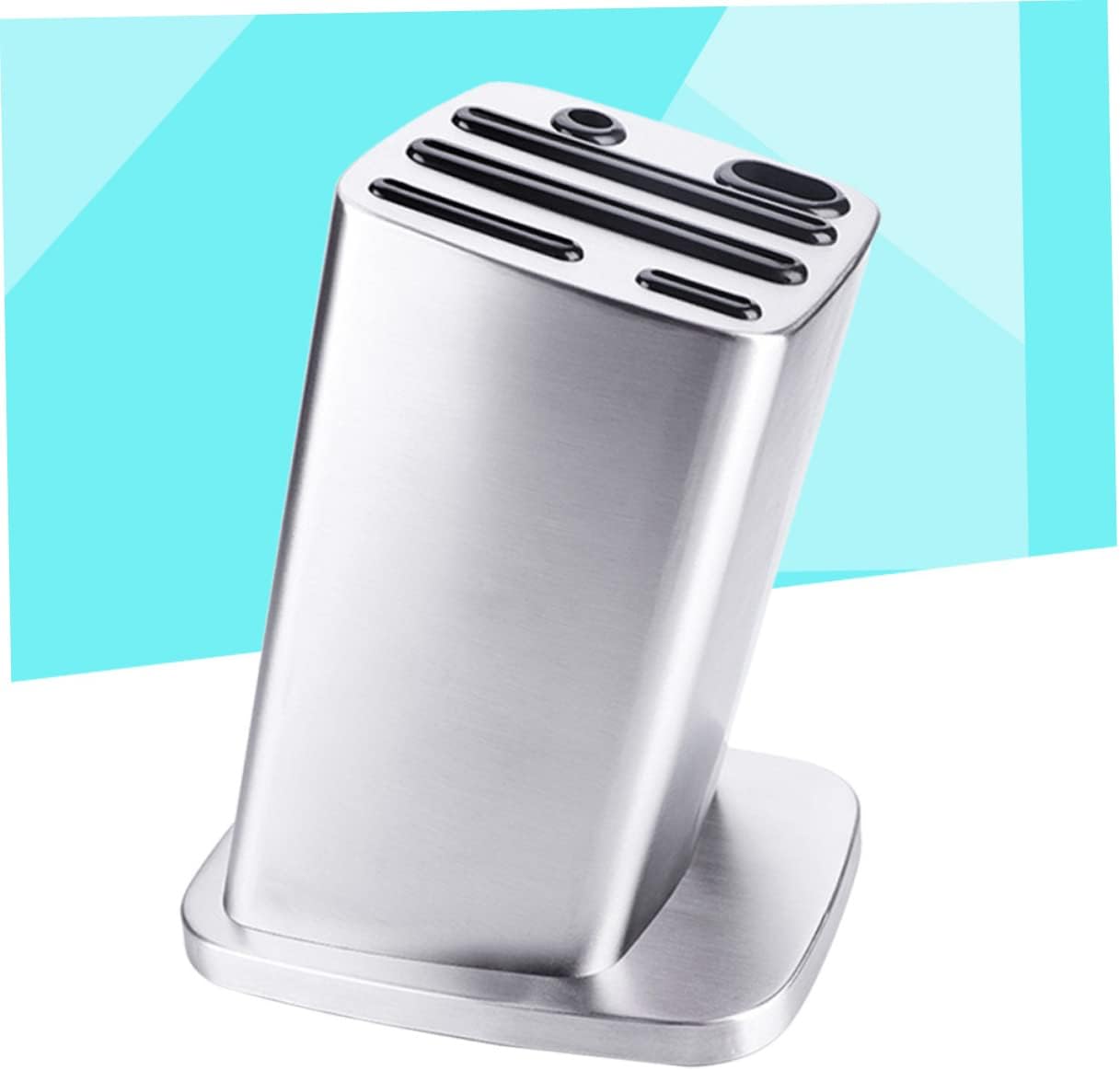 Amosfun Slot Stainless Steel Knife Holder with Skid Design for Organized Scissor and Cutter Storage for Indoor and Outdoor Use Silver