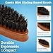 Gents Wood Small Travel Beard Brush - Natural Boar Bristles with Wooden Grooved Handle Mini Size Portable (Small, 3, Count)