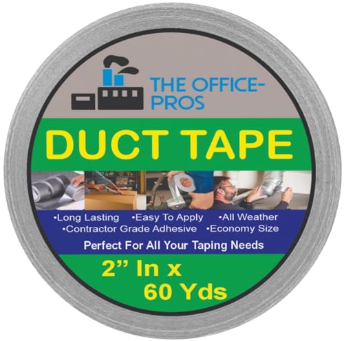 Image of Duct Tape, 2 inch x 180' Feet, Heavy Duty Silver Duct Tape, Tear By Hand, Strong Adhesive Tape, for Indoor & Outdoor Repairs, Waterproof - 2 inch x 180' Feet - 1 Roll