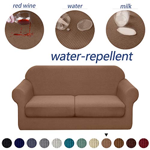 Granbest 3 Piece Premium Water-Repellent Couch Slipcover for 2 Cushion Couch Super Soft