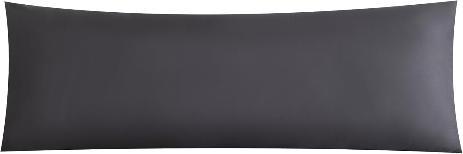 Dark Gray Body Pillowcase, Long Pillow Case, Microfiber Body Pillow Cover, Pillow Case with Envelope Closure, Soft and Breathable Pillowcase (20x54 Inches, 1 Pack)