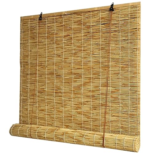 zhijiaqian456 Estores de Bambú Natural,Persianas enrollables y estores, Persiana Enrollable para Interiores y Exterior, Cortinas Opacas,Color Primario,Personalizable (80 x 190 cm)