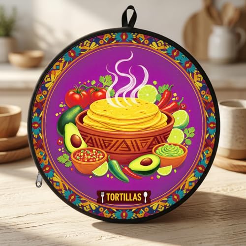 ZenPhyralis 12-Inch Insulated Tortilla Warmer Bag