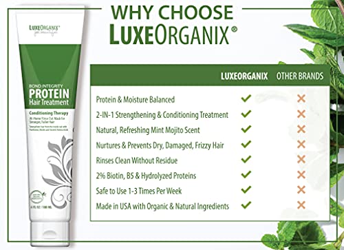 Protein Hair Treatment For Dry Damaged Hair: Moisturizing Hair Mask For Thicker Fuller Looking Hair - Deep Hair Conditioner Treatment Leaves Hair Light & Bouncy - Keratin & Color Safe. (6Oz) #TOP7