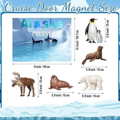 Image of Kanayu 6 Pcs Alaska Cruise Door Decorations Magnetic Large Ship Decorations Magnets Anchor Cruise Decor Car Fridge Magnet Decal for Carnival Stateroom Door
