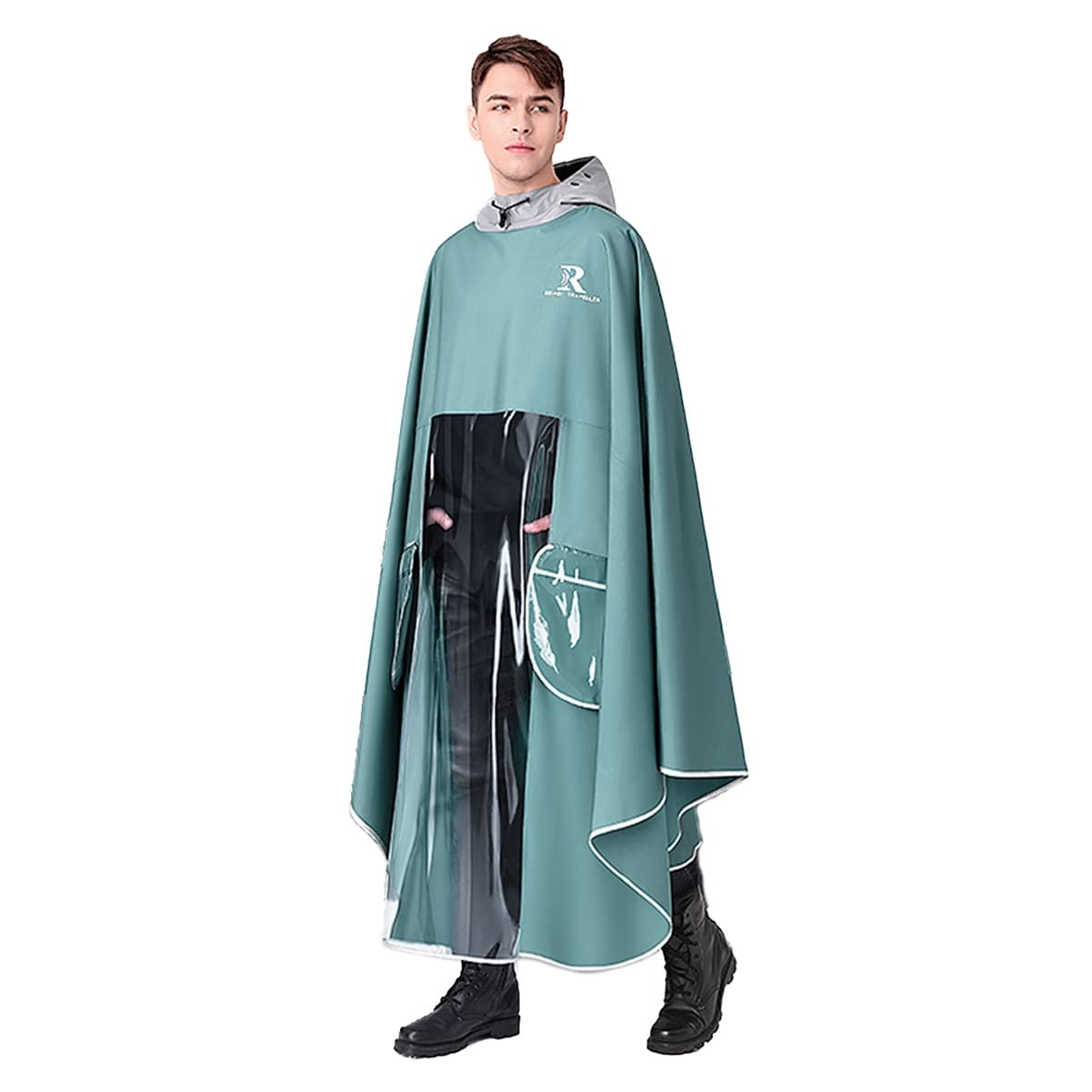 Poncho de lluvia impermeable y resistente al viento con cubierta de espejo retrovisor