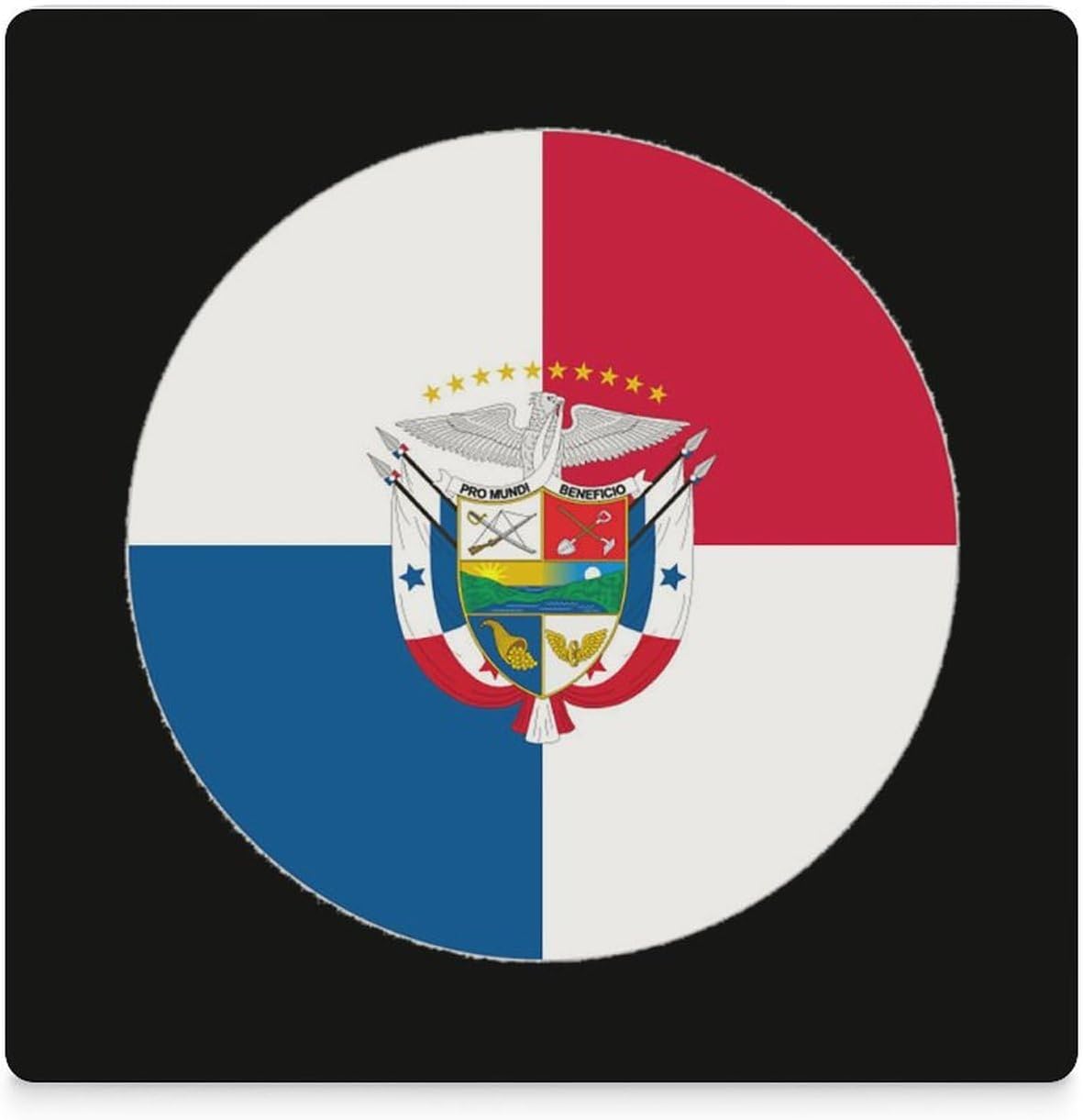 Round Flag of Panama Funny Ceramic Coasters for Drink Absorbent Cup Holders Tabletop Protection