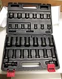 Westward Tools Impact Socket Set, 1/2' Dr, 28 pc, 4PRG8