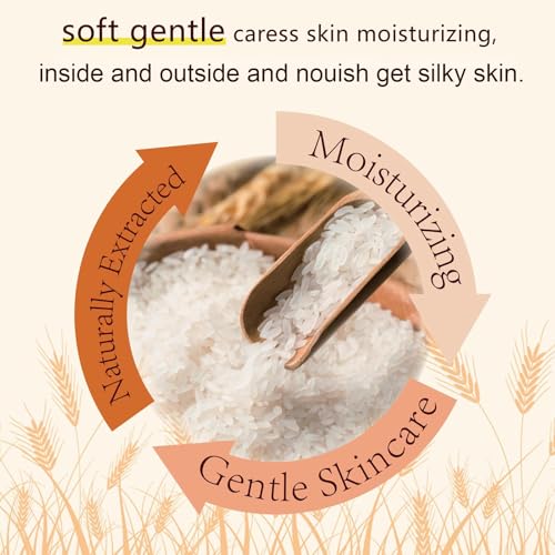 Rosarden Rice Serum for Face, 2Pcs Rice Raw Pulp Serum, Deep Moisturizing Nourish Dry Skin, Shrink Pores, Smooth Fine Line, Hydration & Plump, Control Oil, Natural Extracts Lightweight Texture, Fast Absorption