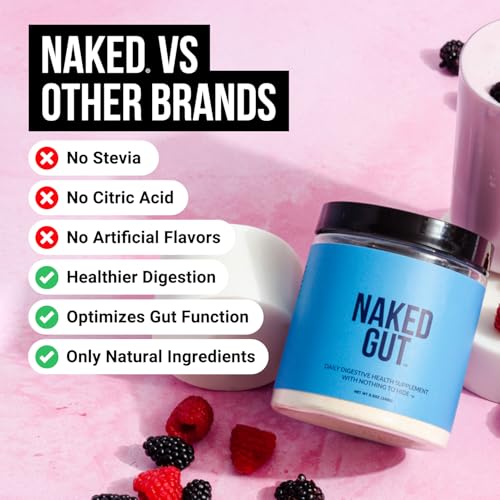 NAKED Gut - Daily Gut Health Supplement - Natural Gut Health Powder for Gut Cleanse, Digestive Support, GMO-Free, Soy-Free, Gluten-Free, Vegan and Hypoallergenic, 40 Servings - Thumbnail 2