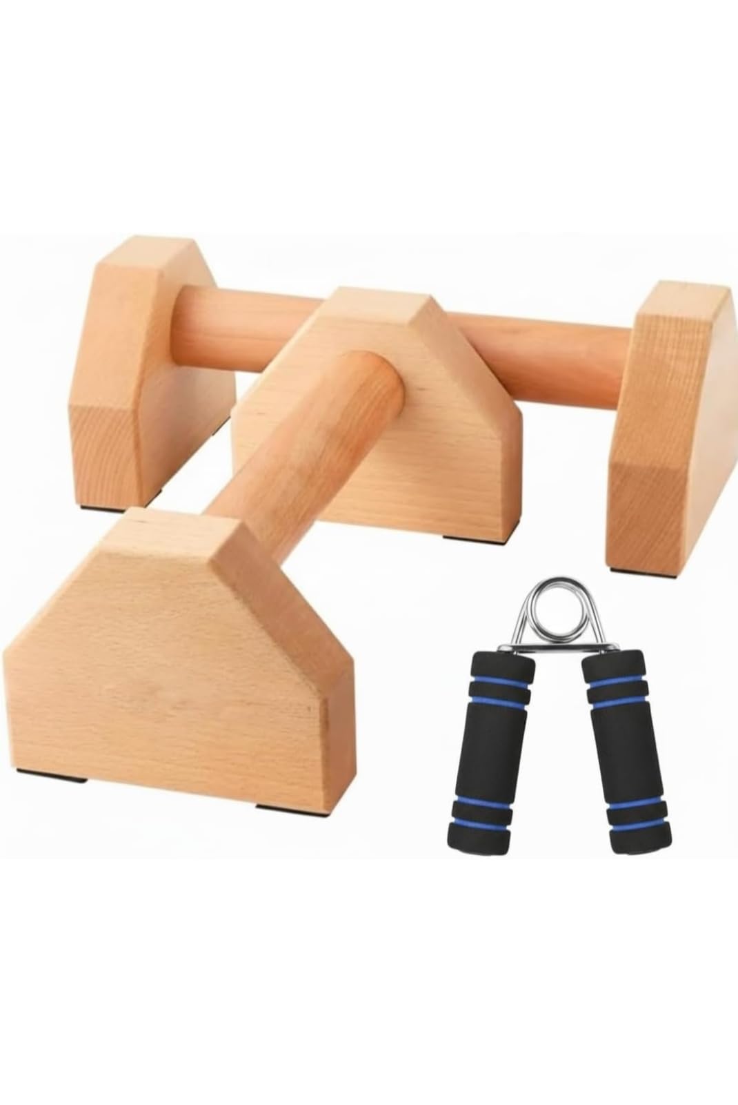 RMsindwani Wooden Parallettes calisthenics push up bar and Hand Gripper, solid push up stand, Gym exercise chest press bar Equipment Non Slip, Fitness and Handstand bars. Hands ,finger and wrist excercise and strenghther.-image-19