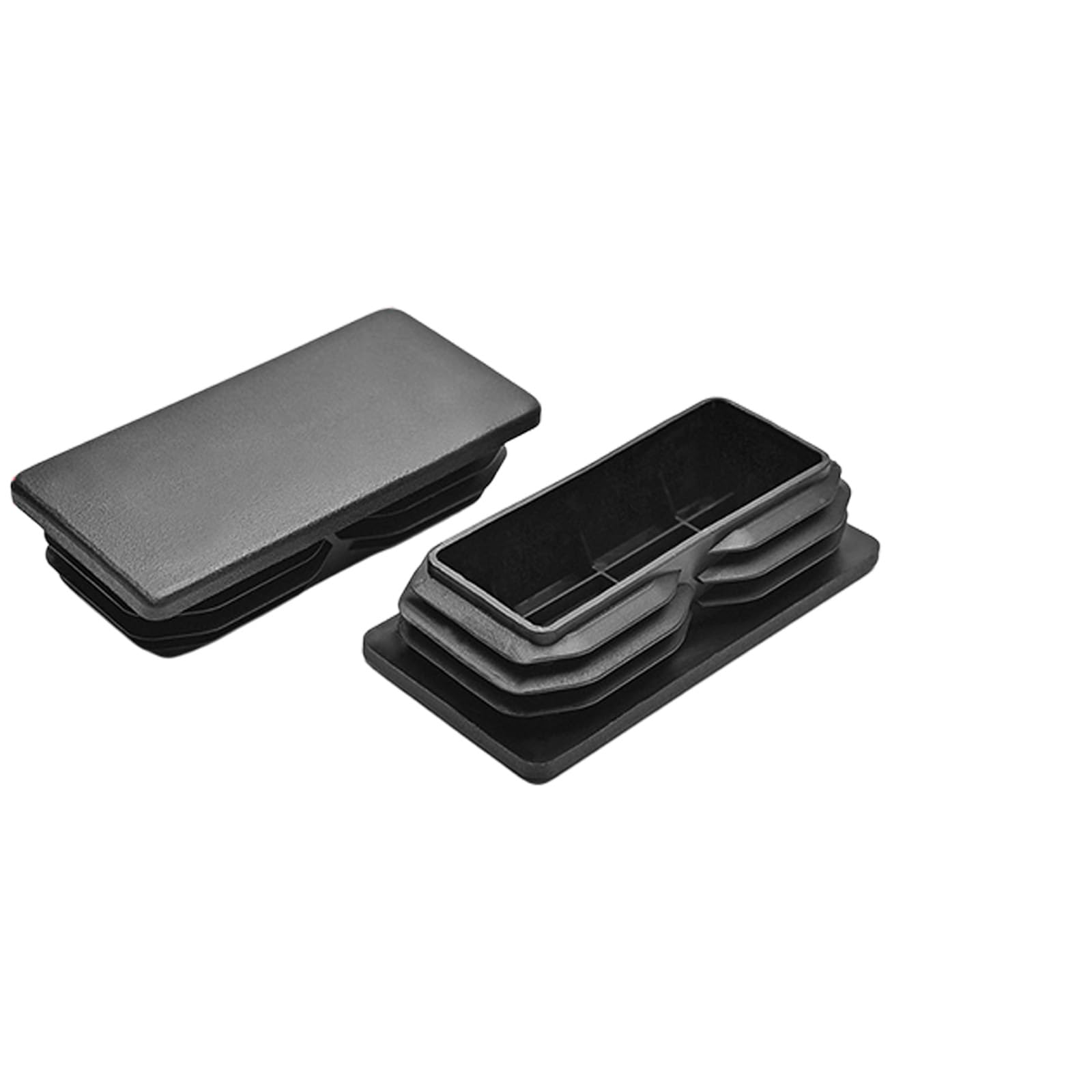 12Pcs Black Rectangle Blanking End Caps Tubing End Cap Insert Blanking Stopper Pipe Tube Cap