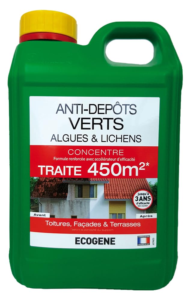 ECOGENE-​AB7 INDUSTRIES Anti-​Mousse Concentré 45g/​l pour 450 m² 2L WEED_MOSS_CONTROL_AGENT ÉCOGÈNE