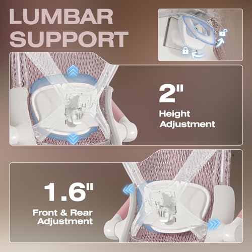 Image of ELABEST X100 Ergonomic Mesh Office Chair with Footrest, Big and Tall Hone Desk Chair with 5D Flip-Up Arms, Adjustable 3D Lumbar Support,Gaming & Executive Computer Chairs