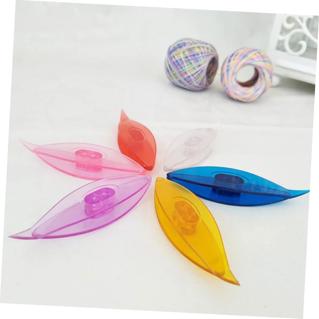 VILLFUL 2pcs Hand Weaving Tools Weaving Shuttle Counting Tool Plastic Metal Tatting Shuttles DIY Knitting Supplies