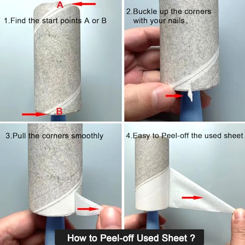 Toppot Lint Roller, 440 Sheets Lint Rollers For Pet Hair Extra Sticky, Lint Roller For Clothes, Pet Hair, Couch, Carpet, Dog & Cat Hair Remover With 2 Handles And 4 Refills thumb #1