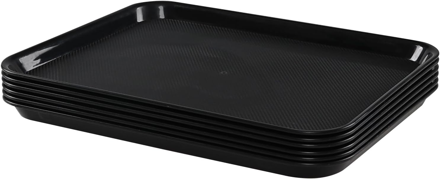 Tstorage 6 Packs Large Plastic Restaurant Serving Tray, 17.16" x 13.38
