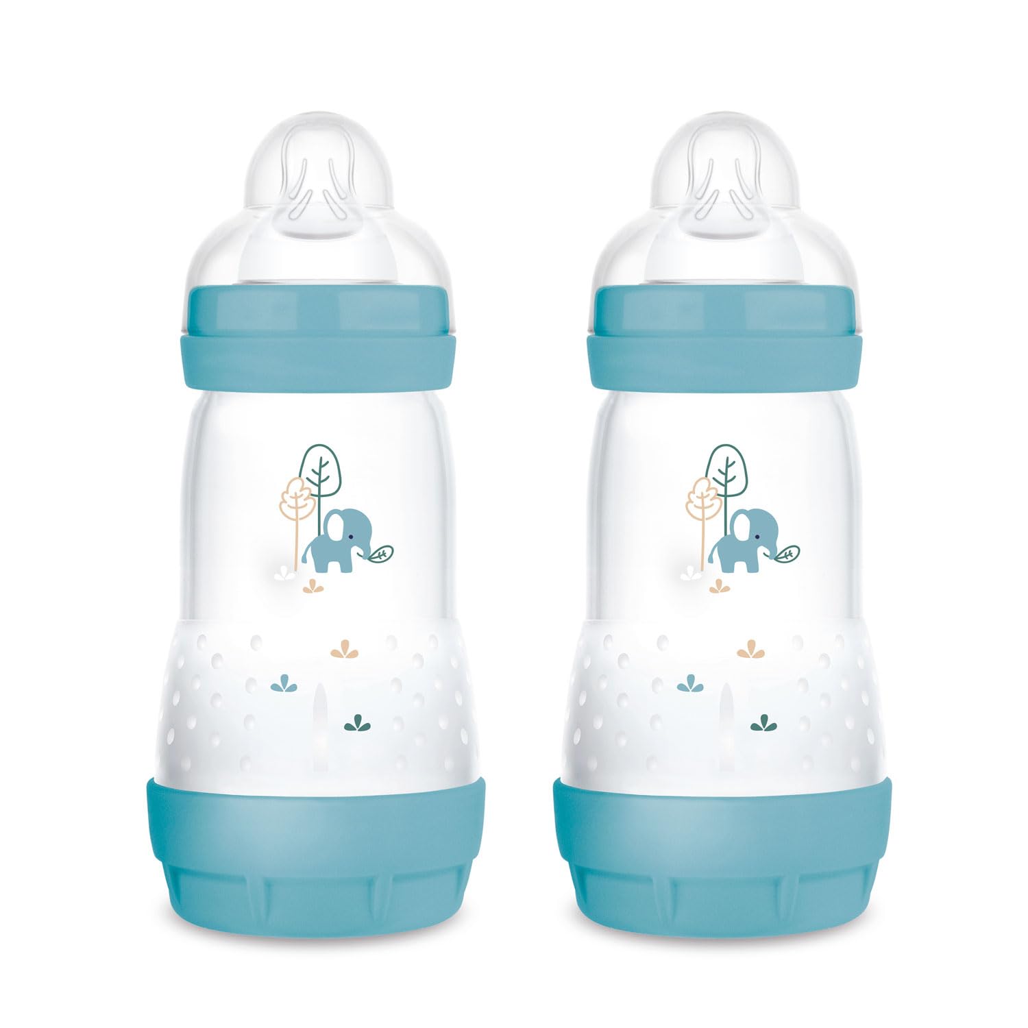 MAM Anti Colic Flasche 260 ml 4er Pack inkl. 8 Sauger // Größe 1 & 2 ab Geburt