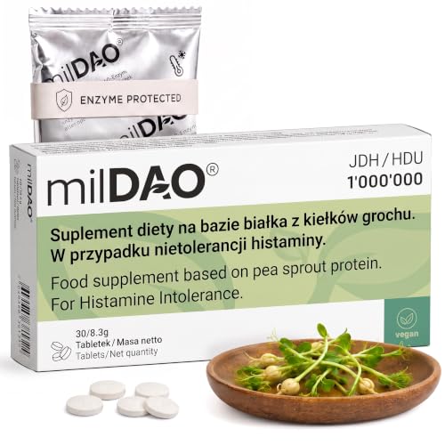 milDAO® Wegański enzym DAO 1 000 000 HDU na tabletkę – 30 tabletek