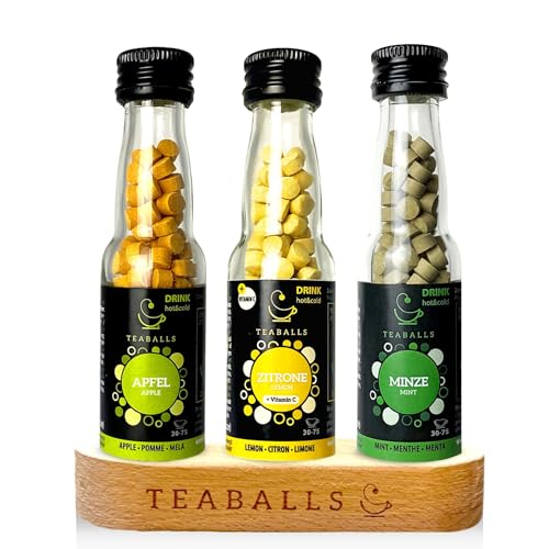 TEABALLS - 3er Set FRESH MIX - APFEL, ZITRONE, MINZE für ca. 120 Tassen Tee