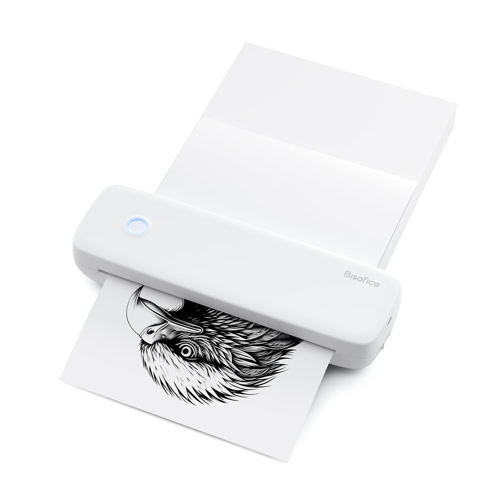 ACAGALA A4 Thermodrucker mit Bluetooth & USB (304dpi) - Multiformat-Druck 56mm/77mm/107mm/210mm/216mm - Universell für Texte/Bilder - Lithium-Akku - inkl. Thermopapierrolle