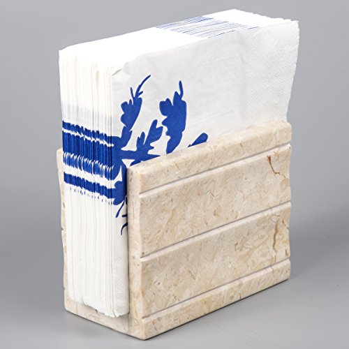 Creative Home Natural Champagne Marble Stone Napkin Holder, Stand, Dispenser, Panda Collection #TOP5