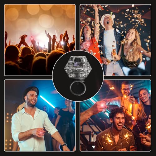 ASOFTY 10 Stück Party Leuchtende Ringe, LED Blinkender Fingers Accessoires, Lustiges Leuchtende Ringe, Bunt Leuchtringe für Party, Ostern, Konzert, Raves, Geburtstag