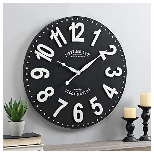 FirsTime & Co. 27" Sullivan Wall Clock, Black,10081