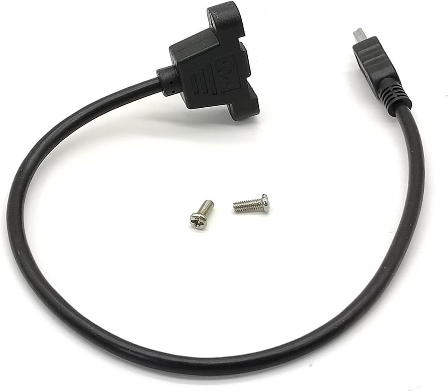 USB Mini B Male to Mini B Female Panel Mount 2.0 USB Network LAN Extension Adapter Cable with Screws 30CM