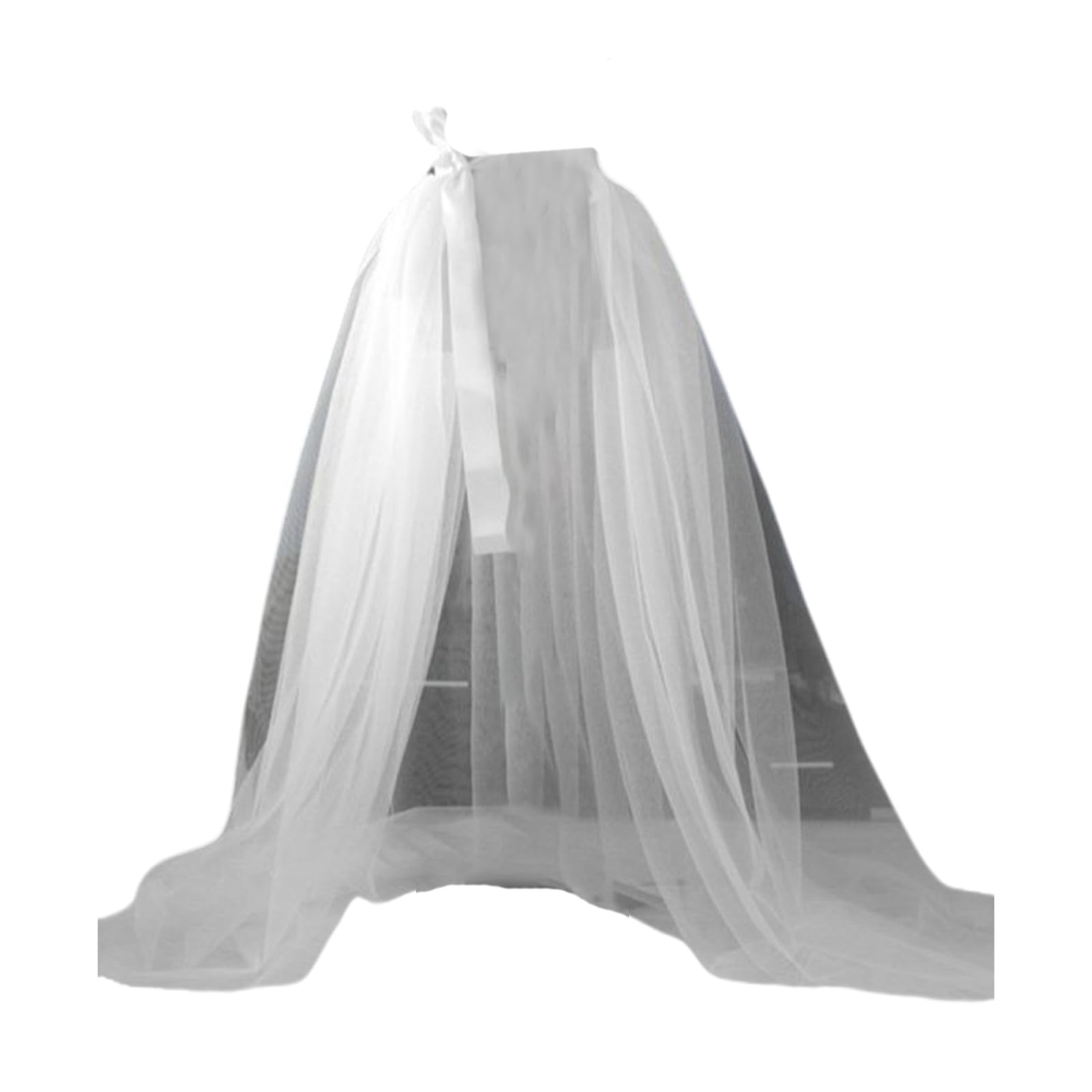 Yupeiukli Women's White See Through Mesh Tulle Tutus Overlay Long Skirt Wedding Cocktail Prom Bandage Long Dress Detachable Overskirt
