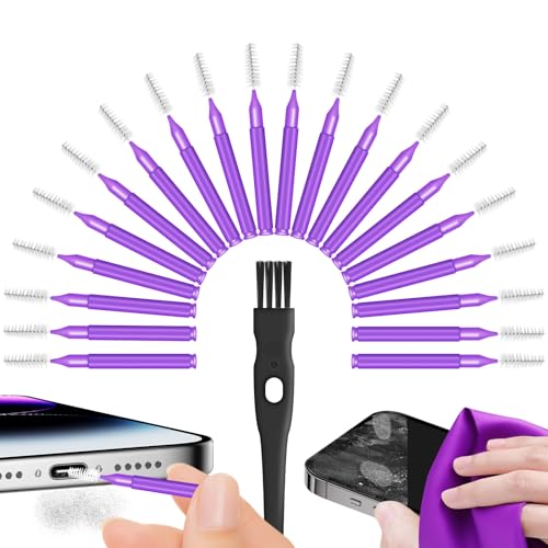 Cleaning Kit for Cell Phone and Headphone Charging Port USB C Speaker Cleaner Tool Fit for iPhone 16 15 14 13 Samsung Professional Cell Phone Port Cleaning Kit for Lightning & Type C