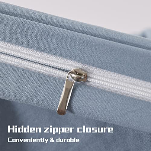 Hboemde Bluish Grey Duvet Cover King - Soft King Size Duvet Cover Set - 3 Pieces Solid Color Comforter Cover, Bedding Set With Zipper Closure - Breathable Microfiber (1 Duvet Cover, 2 Pillow Shams) #TOP5