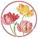 Caspari Salad/Dessert Plates, Tulip Dance