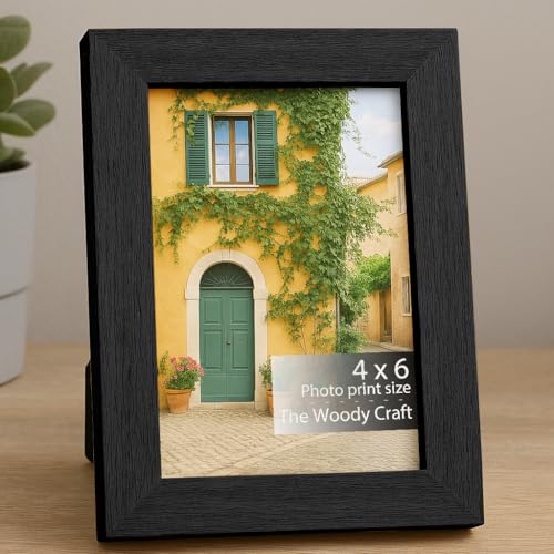 Image of Photo Frame 4 x 6 inch With Acrylic | Photo Frames For Table That Enhance Decor | Wooden Photo Frame For Desk Or Shelf | Modern Black Frames For Wall Decor Piece | Photo Frame For Birthday Gift